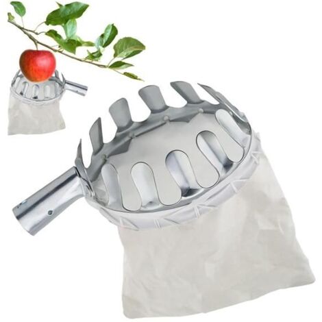 Cueille-fruit, Cueille-fruits avec sac, Cueilleurs de fruits, Cueille-fruits métallique, Cueilleur de fruits, Cueille-pommes (16 cm)