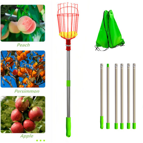 Cueille-fruits de 3,2 mètre de haut, perche à fruits avec panier, outils de cueillette de fruits, outils de jardin.