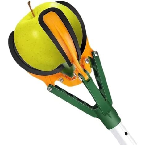 KMOND Cueillette aérienne de fruits à trois griffes, cueilleur de fruits aérien, pince à fruits, poteau de cueillette réglable de 1 m à 1,5 m, poteau en acier inoxydable pour outils de ramassage extérieur