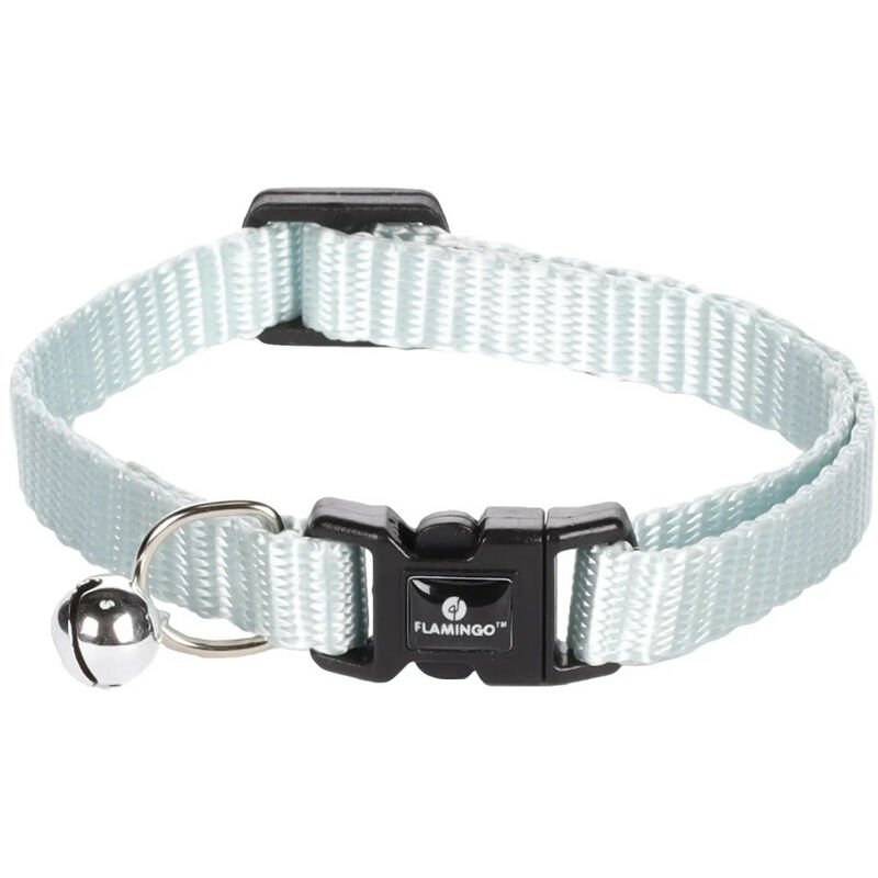 

Flamingo Pet Products - Cuello ajustable de 19 a 30 cm. de color azul claro con campana. para el gato
