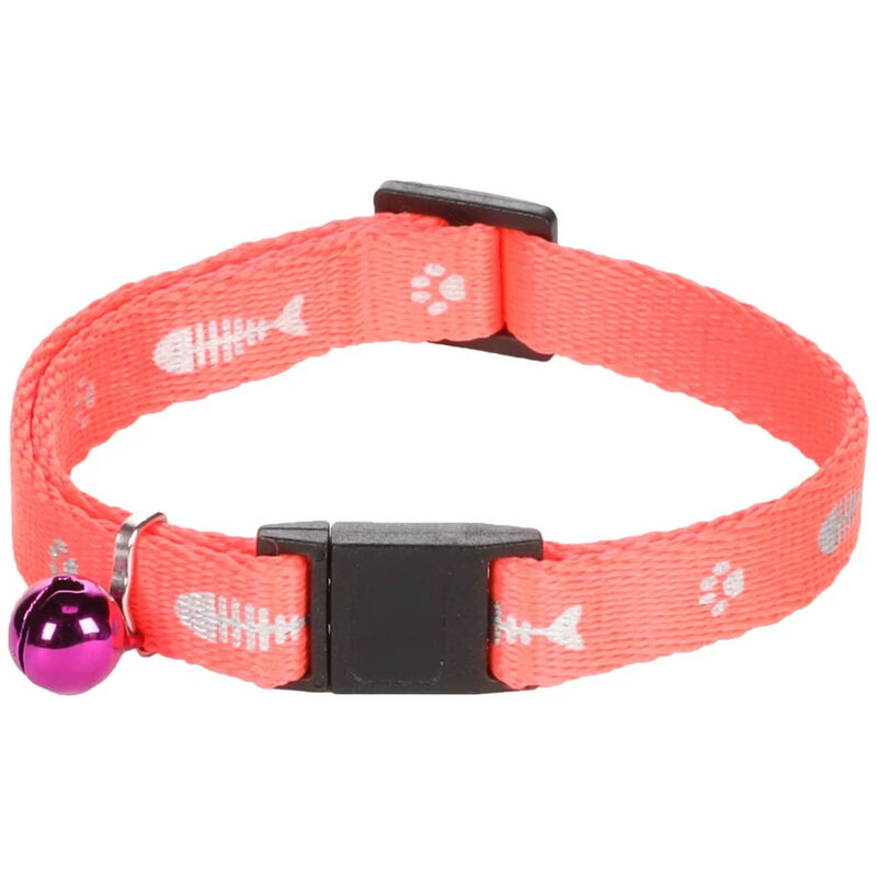 

Flamingo Pet Products - Cuello ajustable de 20 a 35 cm. motivo pez + campana. color rosa para el gato