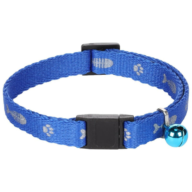 

Flamingo Pet Products - Cuello ajustable de 20 a 35 cm. motivo pez + campana.color azul para el gato