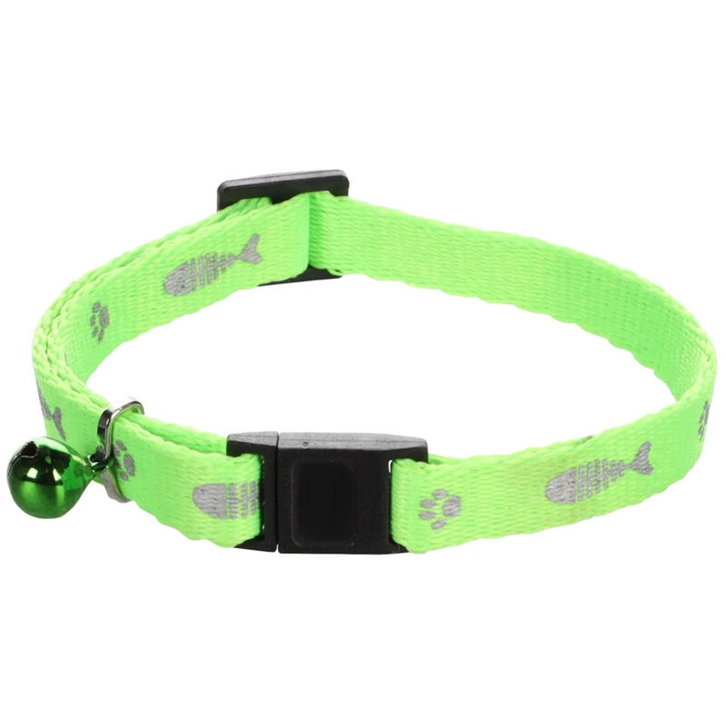 

Flamingo Pet Products - Cuello ajustable de 20 a 35 cm. motivo de pez + campana. color verde para el gato