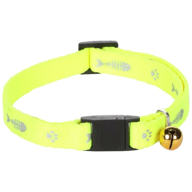 

Flamingo Pet Products - Cuello ajustable de 20 a 35 cm. motivo de pez + campana. color amarillo para el gato