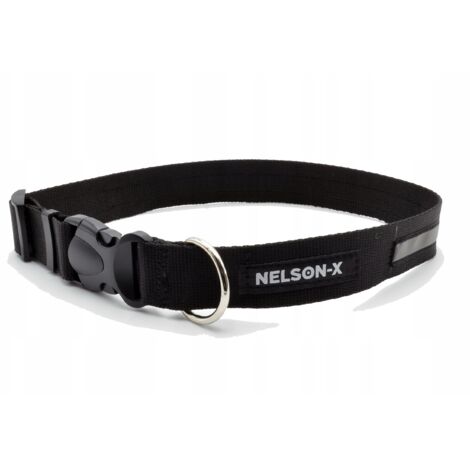 CUELLO ANCHO NELSON-X BASIC 4 CM/35-45 cm CON HEBILLA DE PLÁSTICO REFLECTANTE