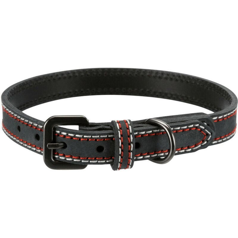 

Cuello de cuero. talla M. color antracita. Tamaño: 36-43 cm/20 mm. para perros