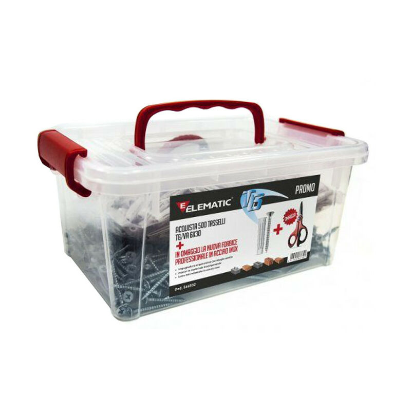 Spit - Bandeja de 500 tapones T6/VA 6x30 con tijeras de regalo 566532