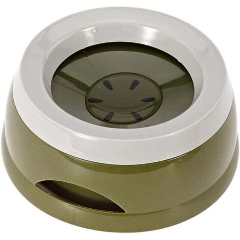 Cuenco antigoteo para perros, color verde militar, de liberación lenta, apto para uso doméstico y de viaje, para perros, gatos y mascotas.