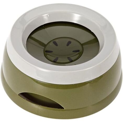 Cuenco antigoteo para perros, color verde militar, de liberación lenta, apto para uso doméstico y de viaje, para perros, gatos y mascotas.