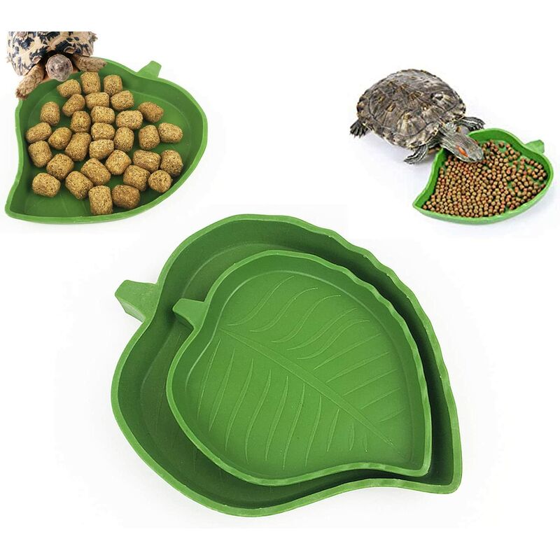 

Cuenco de agua para reptiles de 4 piezas, alimento para reptiles para tortugas, cuenco de agua de hojas, cuenco de comida para reptiles, cuenco de