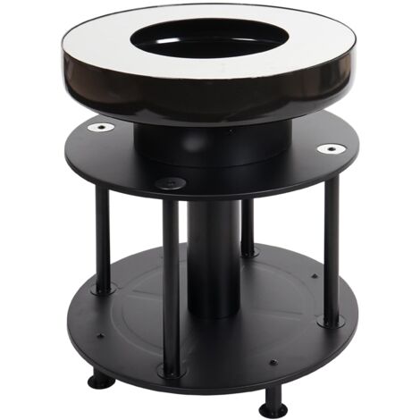 Cuenco de fuego con parrilla HHG-864, parrilla de fuego BBQ, estante de placa de parrilla, acero inoxidable esmaltado Ø 56cm negro