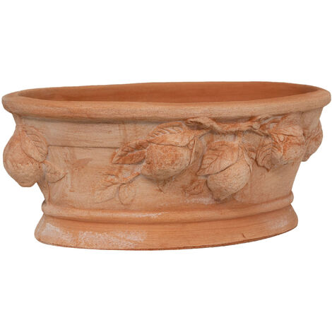 BISCOTTINI Cuenco de terracota 100% Made in Italy Jarrón de exterior totalmente artesanal