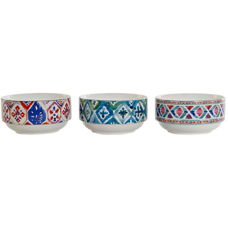

Cuenco DKD Home Decor Porcelana (400 ml) (3 pcs) (13 x 13 x 6.5 cm)
