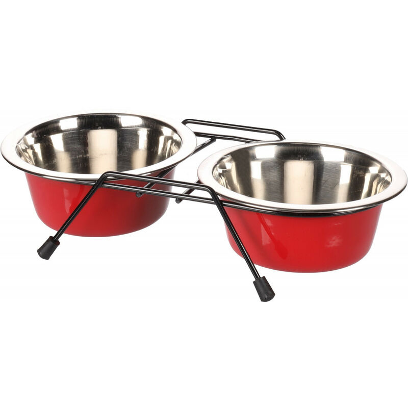 

Cuenco Duo ø 13 cm. 380 ml. con soporte Arjun. S . para perros