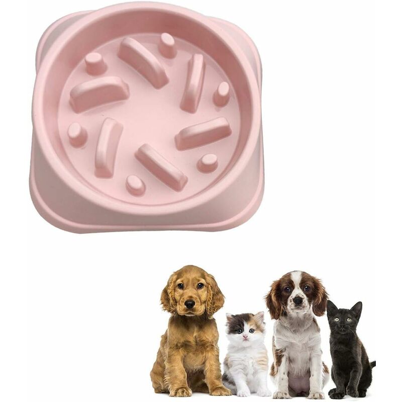 

Cuenco para perros, Cuenco para perros de alimentación lenta, Cuenco antideslizante para mascotas, Cuenco anti-glotonería, Anti hinchazón, Rosa