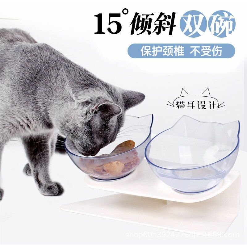 

Cuenco para perros y gatos, cuenco doble transparente, cuenco de plastico para arroz para perros y gatos, cuenco para mascotas,Cuenco doble negro