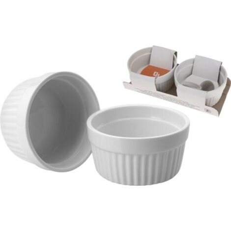 Cuencos de cerámica para hornear, blancos, de 9,5 cm y 170 ml, 2 unidades.