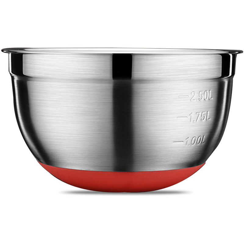 

Happyshopping - Tazones para mezclar de acero inoxidable de 3,7 L con tazon de anidacion con fondo de silicona Tazones de cocina para mezclar Cocinar