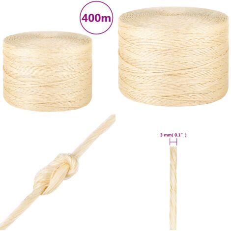 Cuerda 100% sisal 3 mm 400 m - Cuerda natural - Cuerda de cáñamo