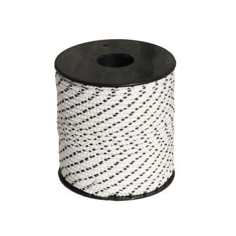 Cuerda Arranque Motor 04Mm Nylon Blanco/Negro Helicoide Hyc 40 Mt