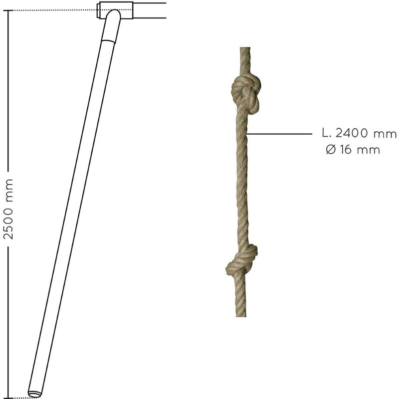 

Cuerda con nudos para pórtico 2,40m (aparato) – - Soulet