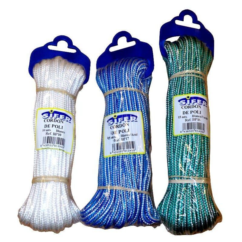 

cuerda cordon polipropileno 5 mm x 10 metros blanco-azul bp12 - Mibricotienda