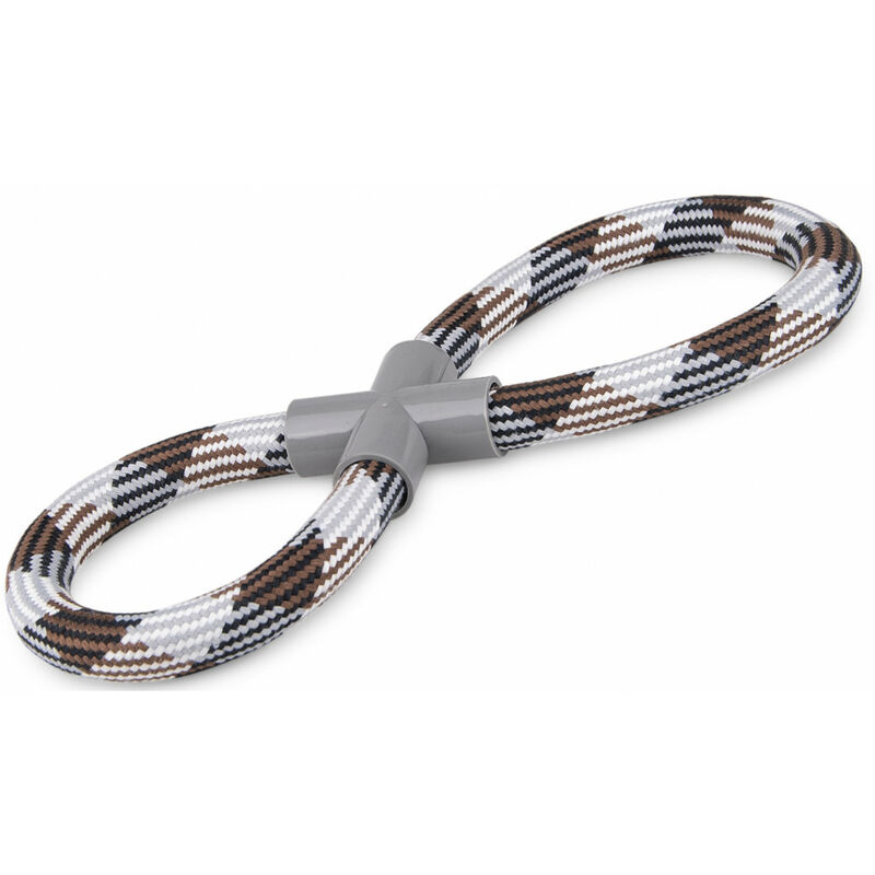 

Cuerda de algodón forma 8 marrón 250 gr. 35 cm. Juguete para perros.
