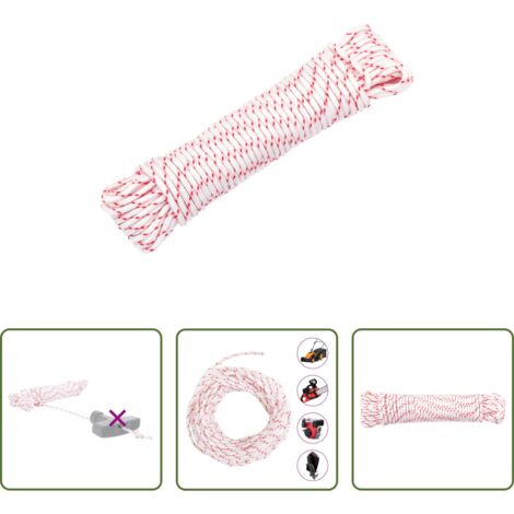 Cuerda de arranque -  Cordón de arranque nailon blanco y rojo Ø3 mm 10 m