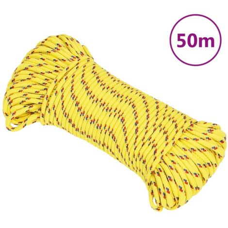 Cuerda de barco polipropileno amarillo 5 mm 50 m