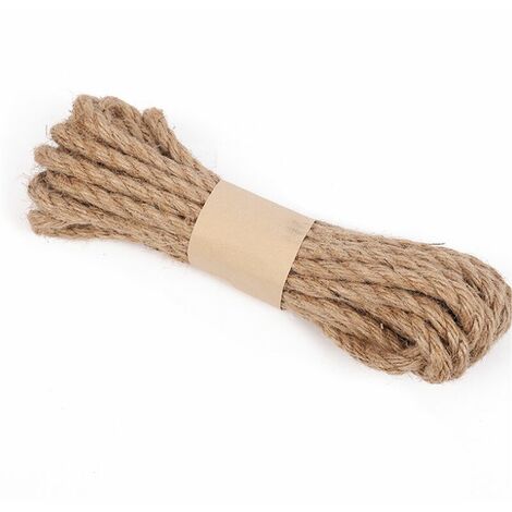 Cuerda de cáñamo, Cuerda gruesa de 1 cm Cuerda natural fuerte, Cuerda de yute para cuerda artesanal/Cuerda para rascar gatos/Atado de jardín (10 M/32 pies)