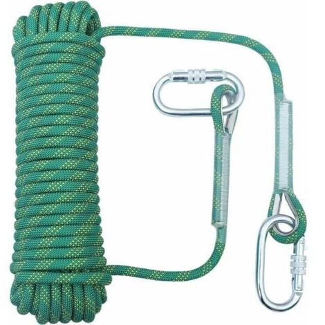Cuerda de escalada de 10 mm - Cuerda de rapel de alta resistencia de 9,7 m para senderismo, montañismo, entrenamiento, rescate y escape de incendios