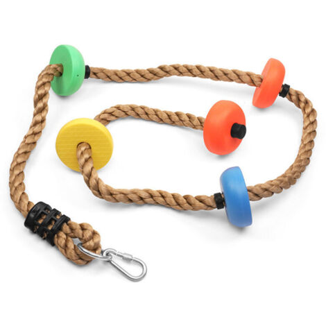 Cuerda de escalada de 2 m con reposapiés - Columpio colgante - Cuerda Ninja - Accesorios