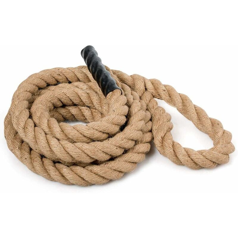

Cuerda de Escalada de Yute Cuerda de Ejercicio Gimnasio con Agarres de Goma Cuerda Deportiva para Entrenamiento de Cuerpo Entero (9 metros)