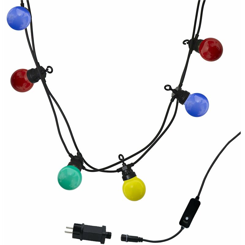 

Cuerda de luz exterior conectable 10 globos LED multicolores PARTY GUINGUETTE 6.50m 8 modos