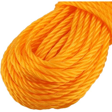 Cuerda de nailon de alta resistencia de 20 m de largo para jardín, camping y uso doméstico (naranja)