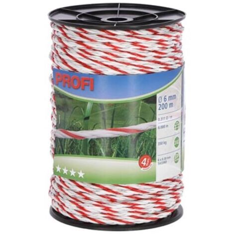 Cuerda de perfil 6mm 200m 6x0,30 Tric Blanco/rojo