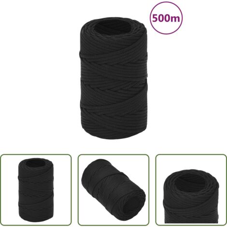 Cuerda de polipropileno -  Cuerda de barco polipropileno negro intenso 2 mm 500 m