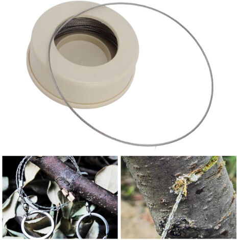 Cuerda de supervivencia de acero inoxidable de 50 cm de largo para motosierra, con muñequeras ergonómicas para acampar, hacer senderismo y situaciones de emergencia.