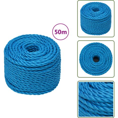 Cuerda de trabajo 10 mm - vidaXL Cuerda de trabajo polipropileno azul 10 mm 50 m - Cuerda de trabajo 50 m