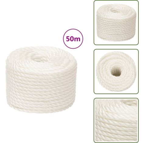 Cuerda de trabajo 10 mm - vidaXL Cuerda de trabajo polipropileno blanco 10 mm 50 m - Cuerda de trabajo 50 m