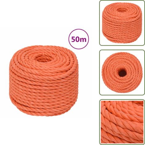 Cuerda de trabajo 14 mm - vidaXL Cuerda de trabajo polipropileno naranja 14 mm 50 m - Cuerda de trabajo 50 m