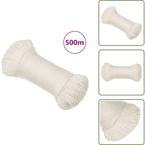 Cuerda de trabajo 8 mm - vidaXL Cuerda de trabajo polipropileno blanco 8 mm 500 m - Cuerda de trabajo 500 m