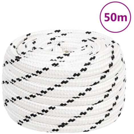 Cuerda de trabajo poliéster blanco 18 mm 50 m vidaXL