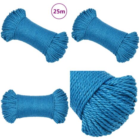Cuerda de trabajo polipropileno azul 3 mm 25 m - Cuerda polipropileno - Cuerda azul