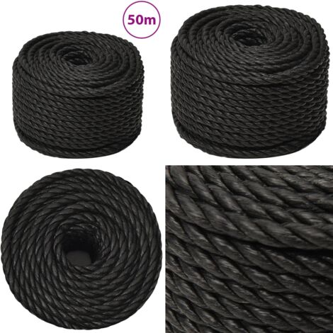 Cuerda de trabajo polipropileno negro 14 mm 50 m - Cuerda polipropileno - Cuerda de trabajo negra
