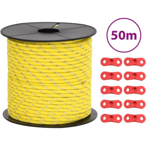 Cuerda de vientos con tiras reflectantes y tensores 50 m 4 mm