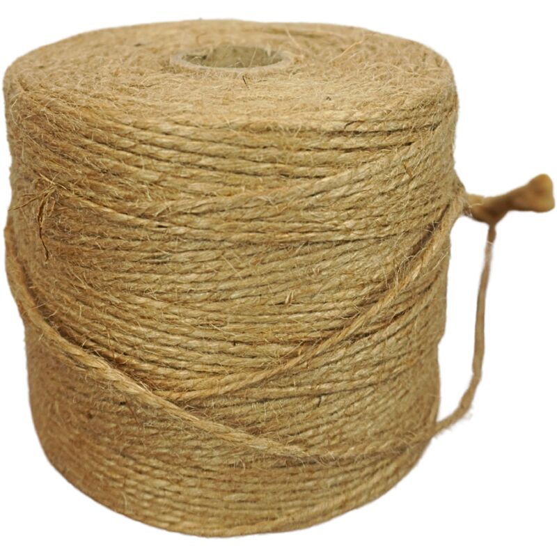 CUERDA DE YUTE 2mm 250m DECORATIVA NATURAL PARA EMBALAJE MACRAME 500g