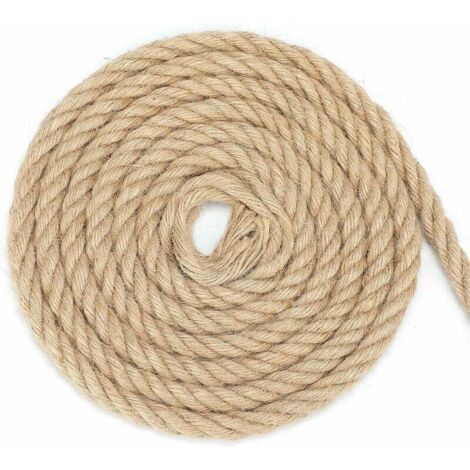 Cuerda de yute de 14 mm, cuerda de cáñamo, cuerda de cáñamo fuerte para jardín, cuerda de cáñamo para decoración de bricolaje y aplicaciones de jardinería (20 metros)