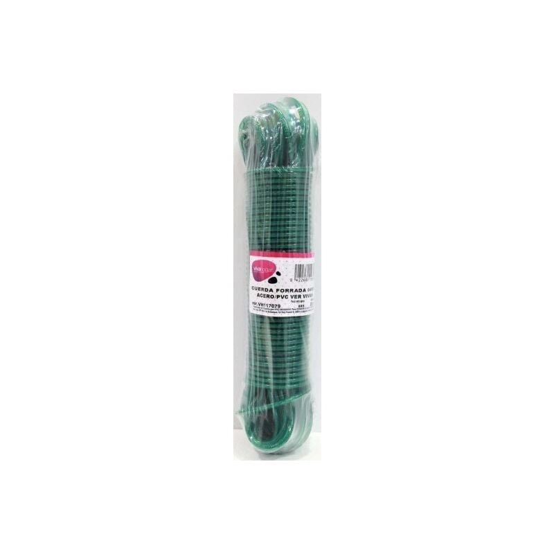 

Cuerda Forrada 04Mm Acero/Pvc Verde Vivah 20 Mt