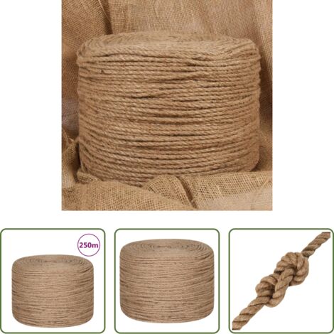 Cuerda natural -  Cuerda de yute 250 m de longitud y 8 mm de grosor